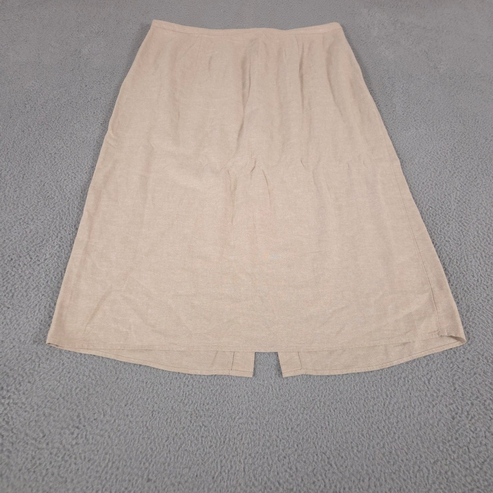 Old Navy Skirt Womens XXL Tan Natural Linen Column Maxi Linen Blend Back Slit
